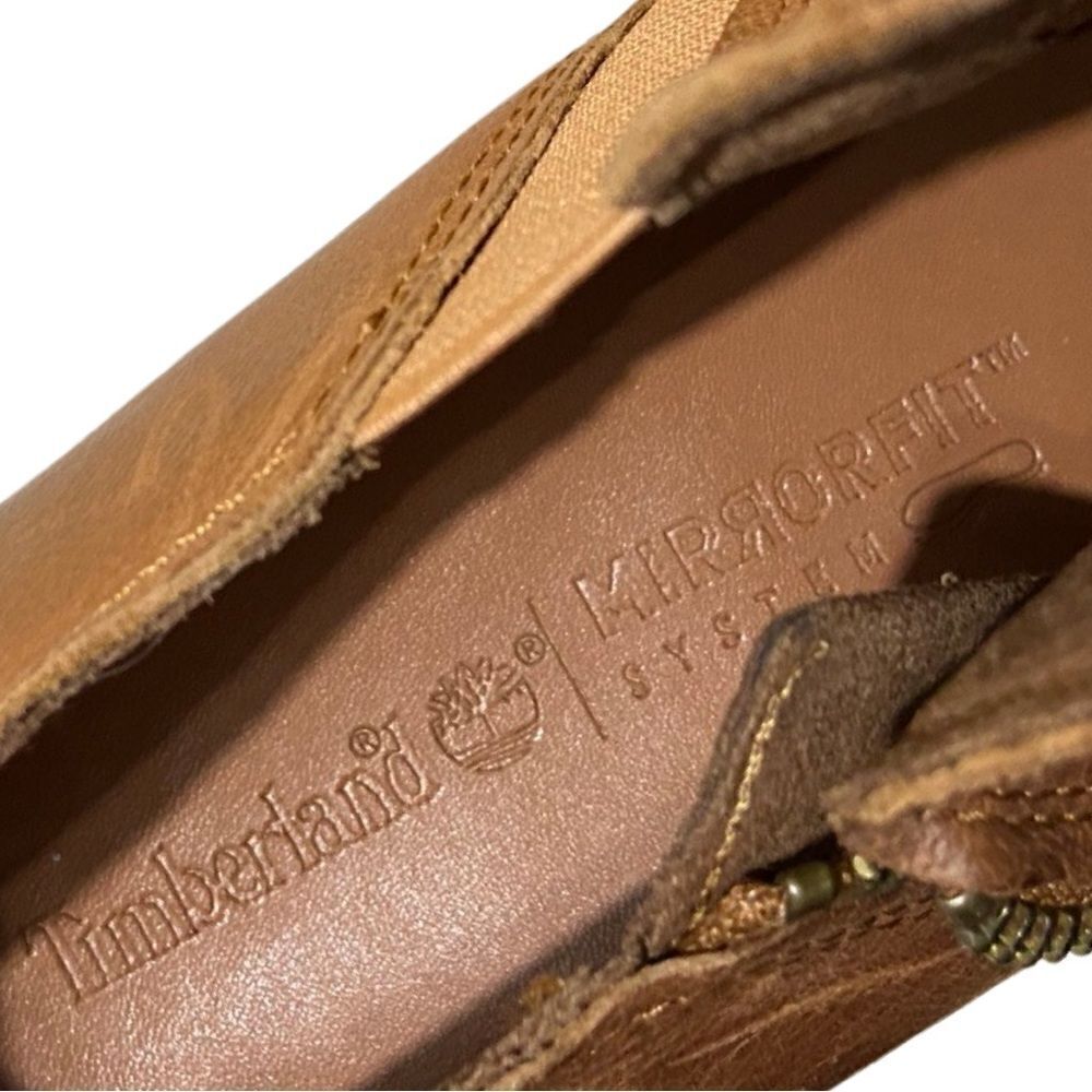 Timberland Sutherlin Bay Brown Leather Heeled Ankle Zip Shootie Boots - Picture 9 of 10